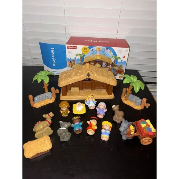 Fisher Price Little People Christmas Story Nativity In Box Missing Sheep - Works - Picture 1 of 6